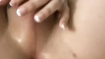 Sexy Teen Tranny with Anal Beads Jerking Off Her Cock