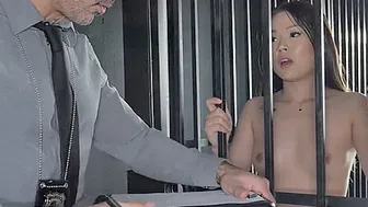 PORN+ Jailed Asian Gets Creampie Fucked By Police Officer