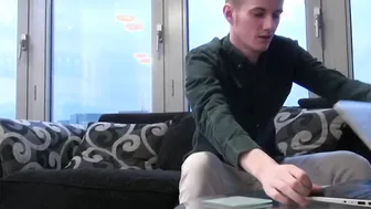 Blonde Brit Amber Deen Catches Him Wanking Then Riding His Penis