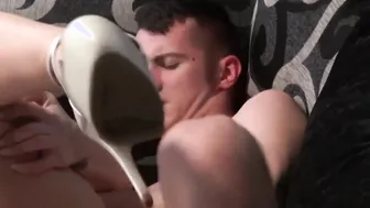 Blonde Brit Amber Deen Catches Him Wanking Then Riding His Penis