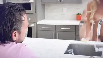 Horny couple welcomes stepdaughter with hardcore threesome