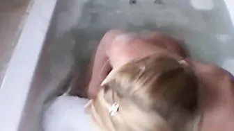 Little Summer in naked solo bath masturbation