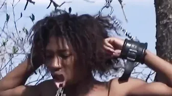 Hard Pounding porn video – Ebony Stepmom Gets Caught Stealing By German Outdoor BDSM