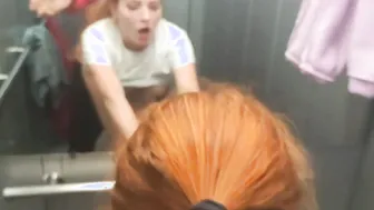 sex inside the elevator with a next door. deep oral sex.