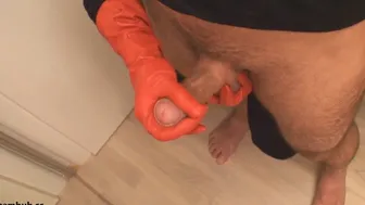 Klixen Red Gloves Cock Massage