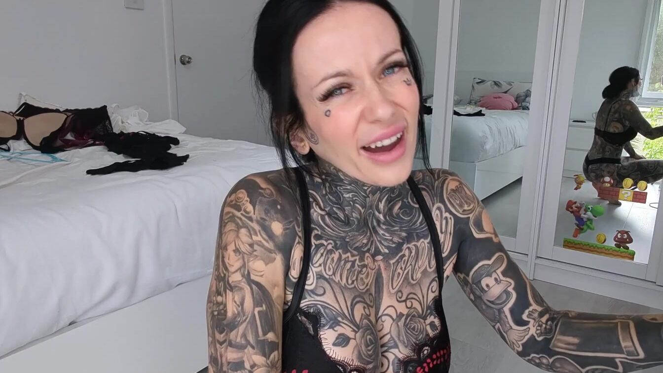 Black and Red Lingerie Try On Haul Closeup