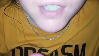 Cum drink compilation - she real amateur cumslut