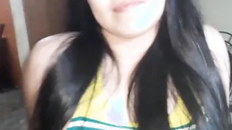 She left the gym and I did a Cunilingus and cum face.