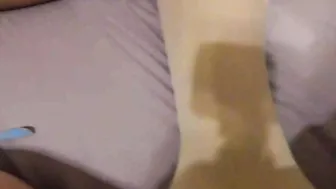 Stepfather fucks his step daughter while she is laying into her bed.