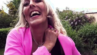 Tinder Date porn video – German big tits Housewife make a real blond date and want fuck