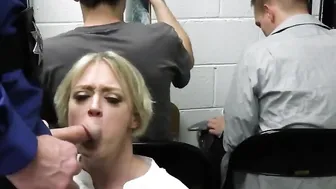 Big tit MILF saves the guys from handcuffs