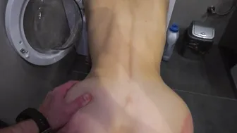 Real Cheating. Next Door Screwed My Wifey inside the Booty. Stuck During Laundry