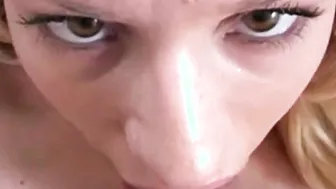 Cock sucking teen Morgan gives naughty BJ