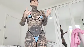 Blue and Black Cut Out Micro Bikini Melody Radford Onlyfans