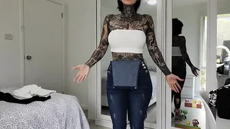 Sheer Black Lingerie and gym tights try on Haul Melody Radford Onlyfans