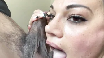 mona azar getting her bush painted pt two