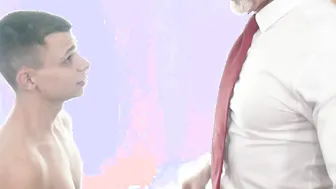 Embarrassing Twink gets a hard-on in the taylor store