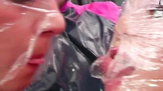 Lass porn video – Latex and Plastic fuck threesome ffm with fetish milfs