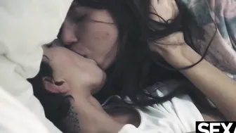 Adorable dyke licks her GFs huge natural jugs and snatch