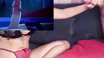 Stepmom watching a huge boot bbw anime with her stepson while giving Beauty jerk off