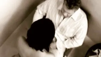 Cum hungry office slut sucks dick