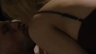 Busty blonde transsexual blowjobs and bigass analed in bed
