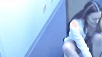Office teen gives footjob to rock hard dick