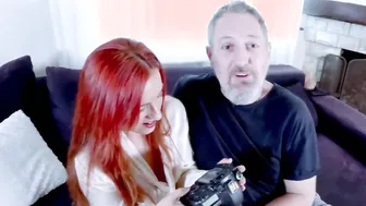 Chubby hispanic 19 year old with red head inside her first porn film