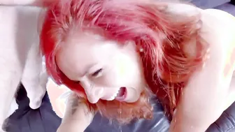 Chubby hispanic 19 year old with red head inside her first porn film
