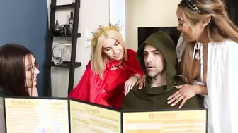 Board game cosplay party turns to foursome