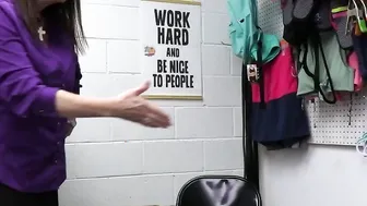 Busty babes ending on cock for stealing books