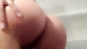 Latin Chick with big tits fucking a dildo