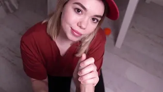 Thanked the delivery bimbos for delivering a heavy package | Tantaly doll | three-way with a doll