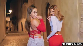 TUSHYRAW Beautiful hotties have filthy anal three-way