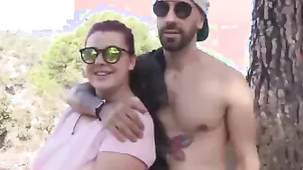 Maria Bose fucking two guys at the sea