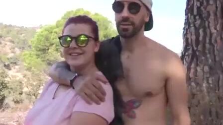 Maria Bose fucking two guys at the sea