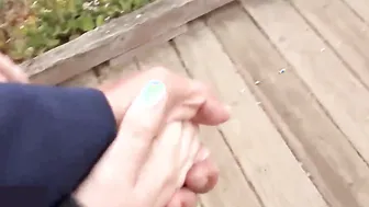 Nerdy teen fucks hard and rubs dick with her sexy feet [POV]