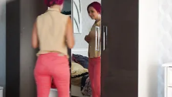 Victoria getting dressed and teasing