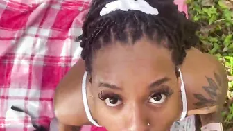 black teenagers bimbo loves sucking off cock outdoors