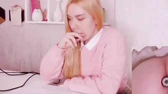 Helping my stepsister with homework but shes too distracted with vibro plug into her booty