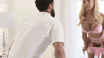Gorgeous blonde TS analed by her stepbro