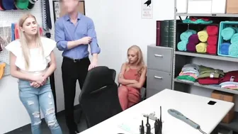 Busted4K - Blonde milf stepmom with huge titties Honey Blossom and blonde step daughter Nikki Peach 3 way with officer