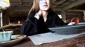 An Ex-Girlfriend Gave A Blowjob In A Restaurant And I Fucked Her Hard After Dinner