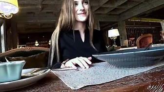 An Ex-Girlfriend Gave A Blowjob In A Restaurant And I Fucked Her Hard After Dinner