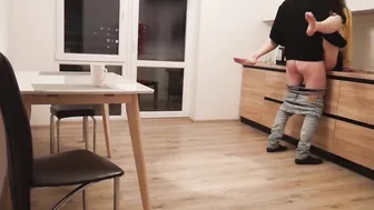 My bfs friend fuck me right inside the kitchen