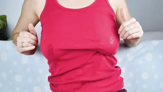 NyanSally - I Milking my Huge Saggy Jugs through T-Shirt