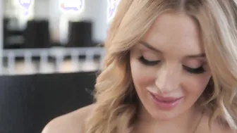 Natural Blonde Charlotte Sins JOI Masturbates in Red Lingerie and Stockings