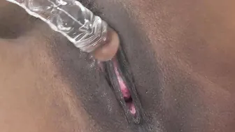 Busty Ebony Babe Hazel Grace Plays With Big Natural Tits and a Glass Dildo Solo
