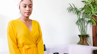 babe Arab cougar stepmom Cali Lee blowing my gigantic penis before she get nailed into beauty panties