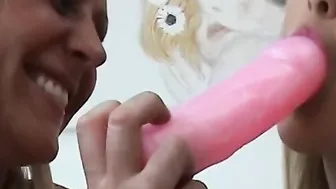 Dyke blondes hardcore pussy fingering and dildo masturbation